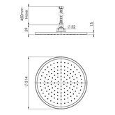 Vivid Slimline Flush Mount Ceiling Phoenix Shower 300Mm Round - Chrome